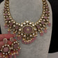 Moissanite  Statement Victorian Color Stone Necklace - Pink