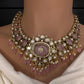 Moissanite  Statement Victorian Color Stone Necklace - Pink