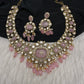 Moissanite  Statement Victorian Color Stone Necklace - Pink
