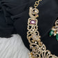 Victorian CZ Birdie Elepant Pattern Short Necklace - 