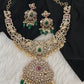 Victorian CZ Birdie Elepant Pattern Short Necklace - 