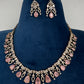 AD  Victorian Color Stone Necklace - Pink