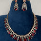AD  Victorian Color Stone Necklace - Red