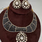 Moissanite AD Blue Neckline Short Necklace - 