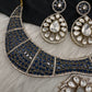 Moissanite AD Blue Neckline Short Necklace - 