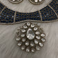 Moissanite AD Blue Neckline Short Necklace - 