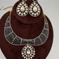 Moissanite AD Blue Neckline Short Necklace - 