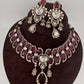 Moissanite Polki Red Pink Statement Choker Necklace - 