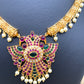 Antique Red Green Kemp Necklace Floral Pattern Kanthi Style