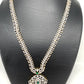 Diamond Finish American Diamond Emrald Green Stone Long Necklace
