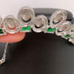Green Stone Silver Polish American Diamond Short Necklace