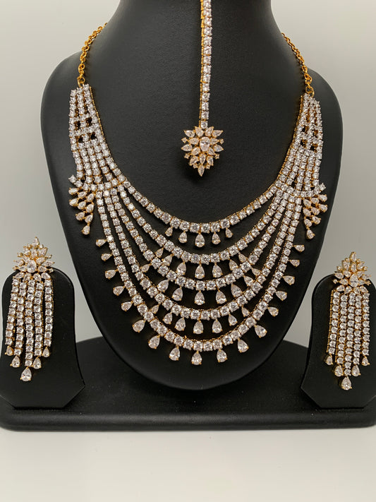 Diamond Multi Layer Elegant Premium Short Necklace
