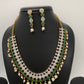 AD Green Stone Neck Line Short Necklace