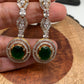 Baguette AD and Green Stone Short Necklace