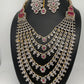 AD Diamond Finish Ruby Red Stone Six Layer Long Necklace