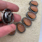 Peachish Brown Carved Oval Stone AD Victorian Polish Short Necklace