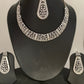 Marquis AD Clear Stone Neckline Necklace in Silver Polish