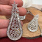 Marquis AD Clear Stone Neckline Necklace in Silver Polish