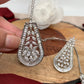 Marquis AD Clear Stone Neckline Necklace in Silver Polish