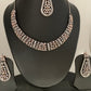 Marquis AD Clear Stone Neckline Necklace in Victorain Dual Tone Polish