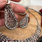 Marquis AD Clear Stone Neckline Necklace in Victorain Dual Tone Polish