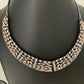 Marquis AD Clear Stone Neckline Necklace in Victorain Dual Tone Polish