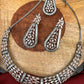 Marquis AD Clear Stone Neckline Necklace in Victorain Dual Tone Polish