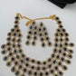 AD Blue Stone Triple Layer Short Necklace