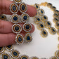 AD Blue Stone Triple Layer Short Necklace