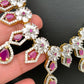 AD Ruby Red Stone Short Necklace