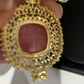 American Diamond Pink Doublet Stone Short Necklace