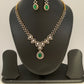 AD Dew Drop Design Changeable Stone Short Necklace