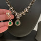 AD Dew Drop Design Changeable Stone Short Necklace