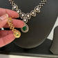 AD Dew Drop Design Changeable Stone Short Necklace