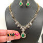 AD Dew Drop Design Changeable Stone Short Necklace