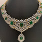 AD Emerald Green Stone Neckline Short Necklace