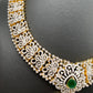 AD Multi Color Stone Ganga Jamuna Polish Neckline Short Necklace