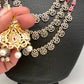 AD Ruby Pink Stone Multi Layer Long Necklace