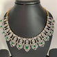 AD Emerald Green Stone Neckline Short Necklace