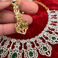 AD Emerald Green Stone Neckline Short Necklace