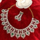 AD Emerald Green Stone Neckline Short Necklace