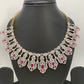 AD Ruby Red Stone Neckline Short Necklace