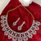 AD Ruby Red Stone Neckline Short Necklace