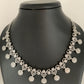 AD Clear Stone Silver Polish Short Necklace