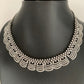 Elegant AD Silver Polish Neckline Short Necklace