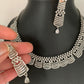 Elegant AD Silver Polish Neckline Short Necklace