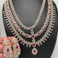 AD Ruby Red Stone Multi Layer Long Necklace
