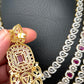 AD Ruby Red Stone Multi Layer Long Necklace