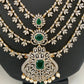 AD Emerald Green Stone Four Layer Char Lada Long Necklace