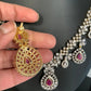 AD Ruby Red Stone Short Necklace